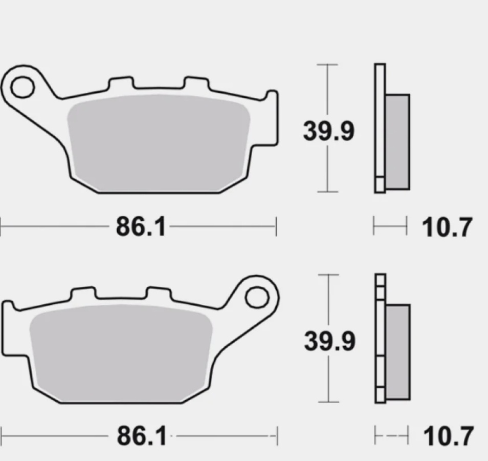 Brembo Rear Brake Pad Sinter - SKU:07HO27SP - Image 2